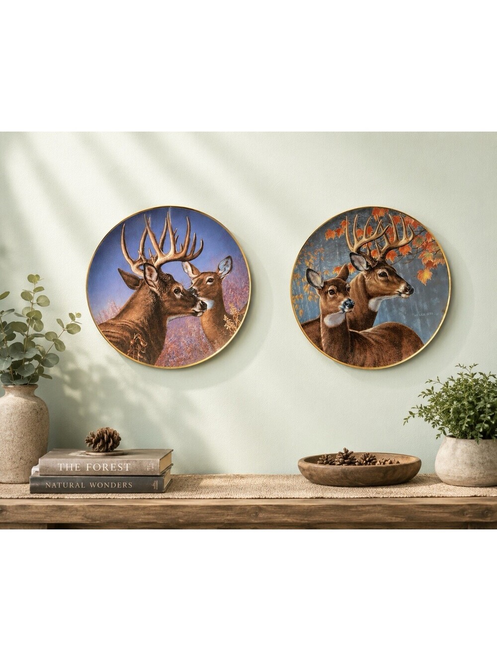 Hamilton Collection 1990s 2 Byrne Meger Portraits Of The Wild Collector Plates